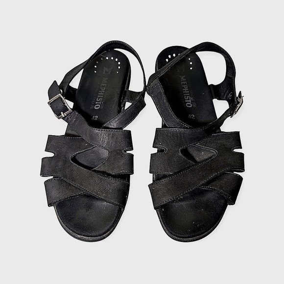 Black Mephisto Sandals in EUC - Size 11.5/12 - Picture 1 of 2